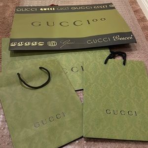 Gucci shopping bags lot mixed bundle 4p set tote designer purse closet organizer